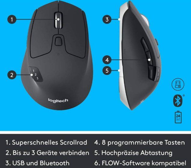 Logitech Tastaturen: Logitech MK850 Combo Performance/Tastatur-Maus-Set/Bluetooth – Gebraucht aus Weinfelden von SEYBOY 3