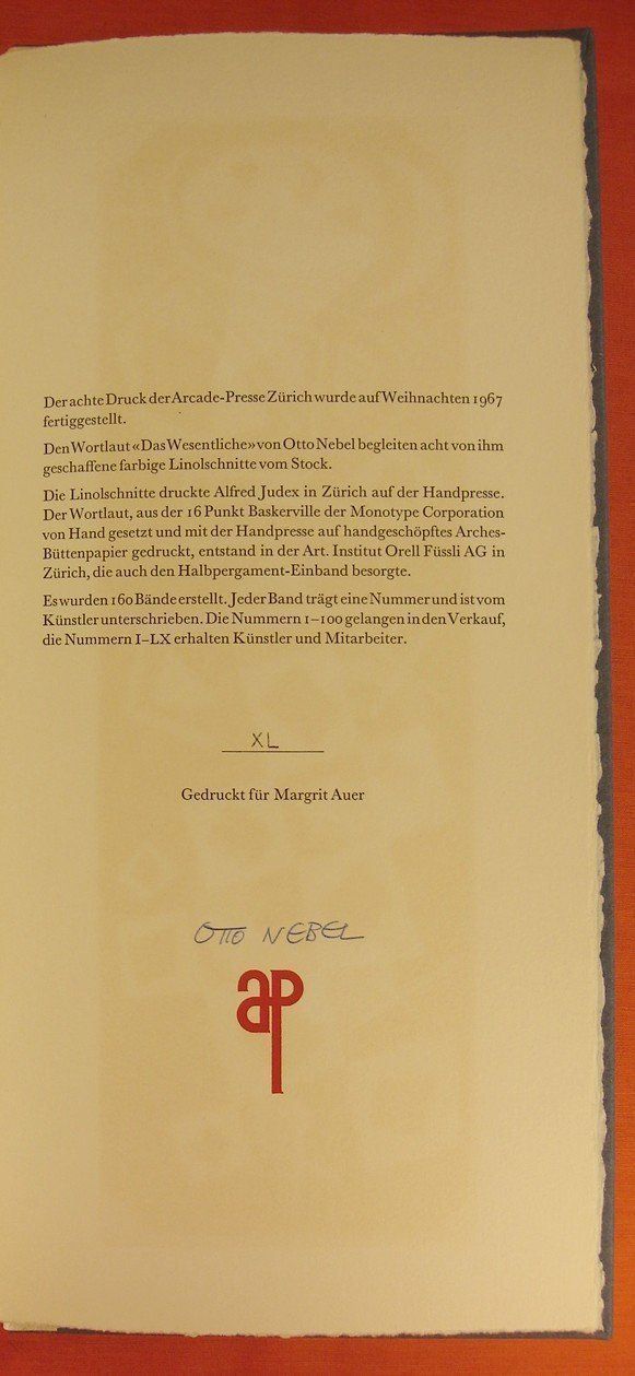 Libri: OTTO NEBEL DAS WESENTLICHE, LINOLSCHNITTE – Usato da Grüningen venduto da Kartensammler 8