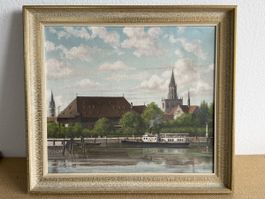 Original Ölbild H. EINHOFF Motiv Konstanz Schifffahrt 1929