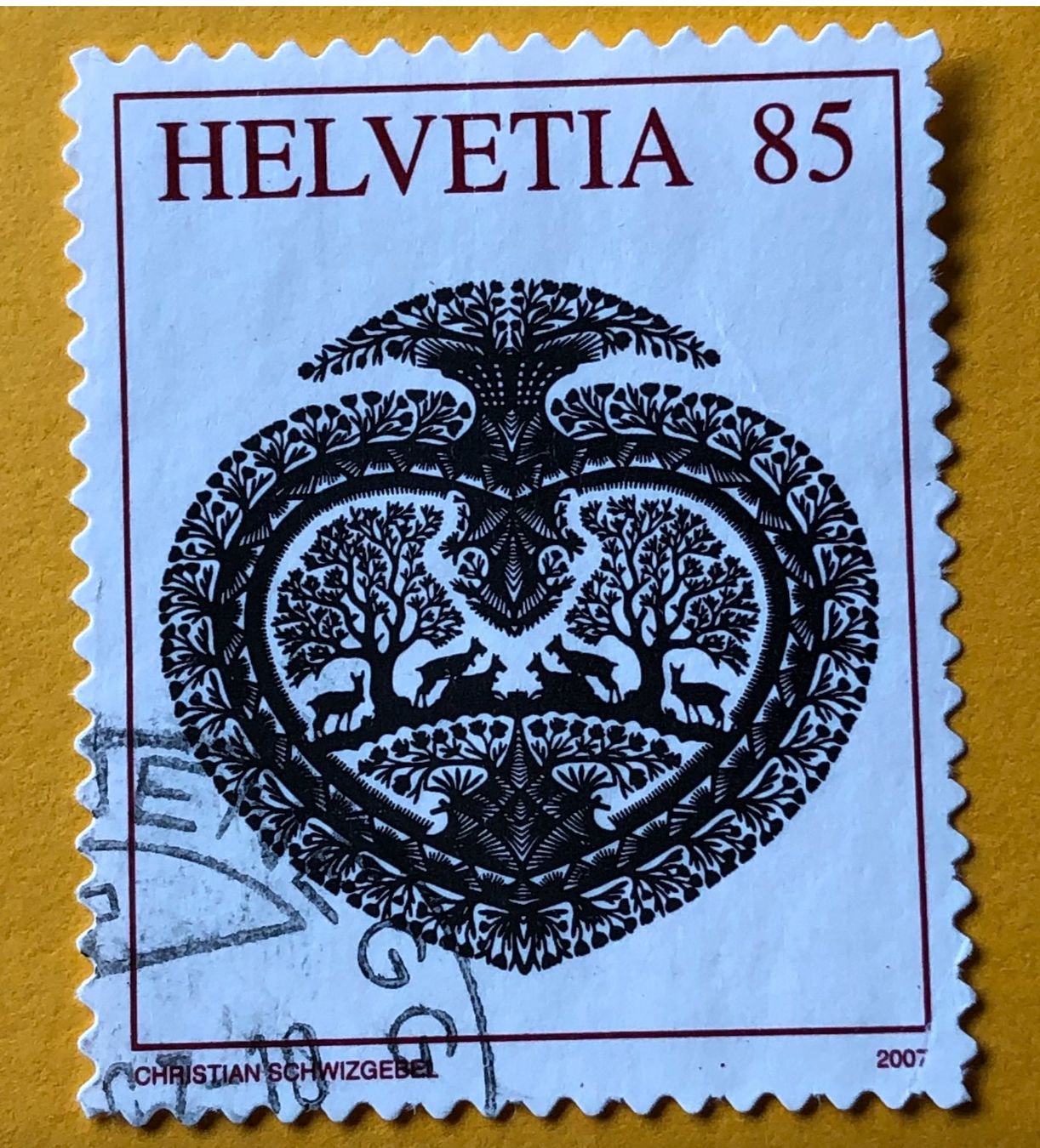 Alle Briefmarken: Nr.1250A Herz  GESTEMPELT Sondermarken 2007    – Gebraucht aus Aarau von Billa007