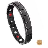Magnet Armband • schwarz Edelstahl Keramik Look edel