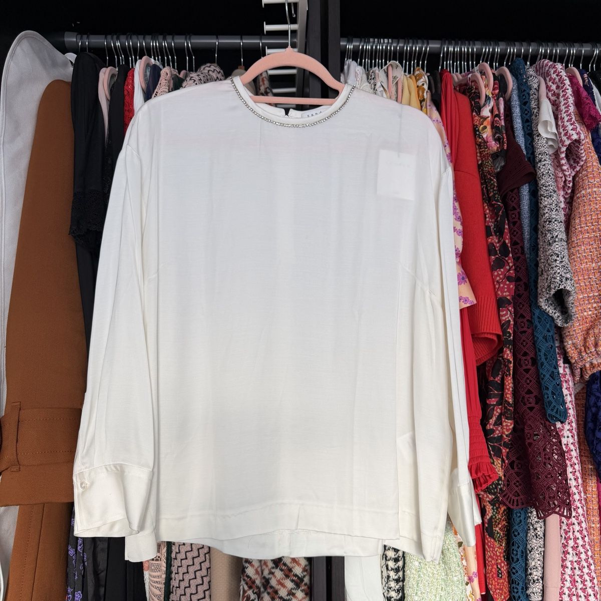 Sandro Camicette: Sandro Paris Bluse, Langarm, weiss – Nuovo (secondo la descrizione) da Emmen venduto da mak31