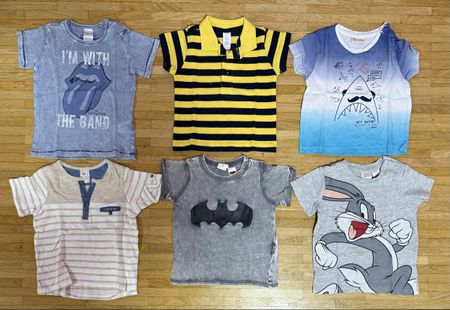 Lot de 6 T-shirts garçon, taille 74, parfait pour l'été!
