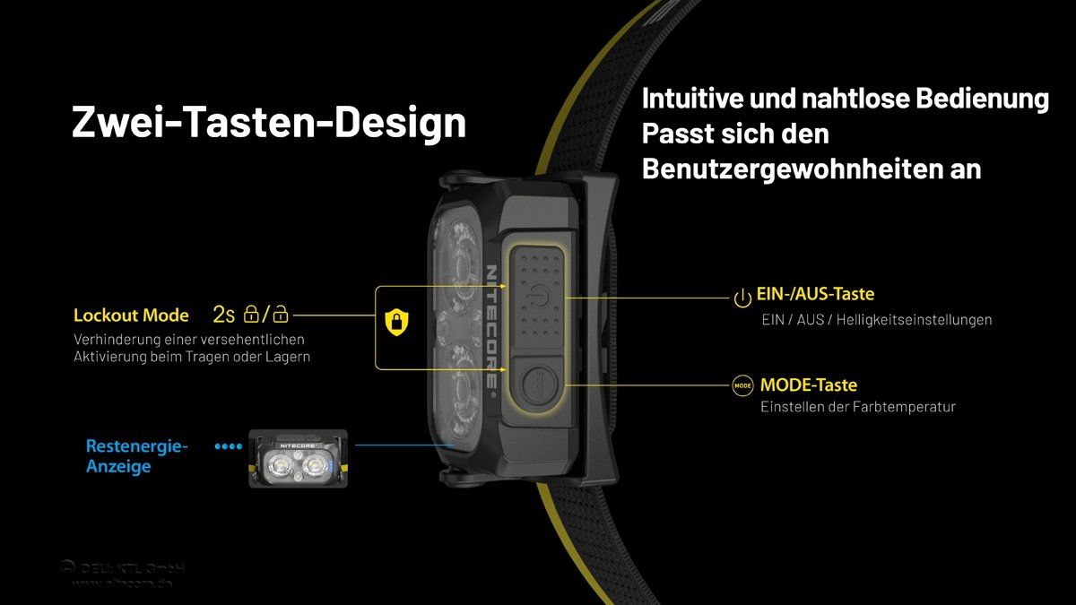 NiteCore Lampen: NiteCore NU25MCT 400 Lumen Multicolor-Kopflampe – Neu und originalverpackt aus Grüningen von Prolumin 5