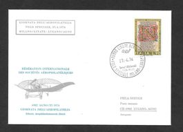 Sonderflug Milano-Agno Tag der Aerophilatelie Agno 27.4.1974