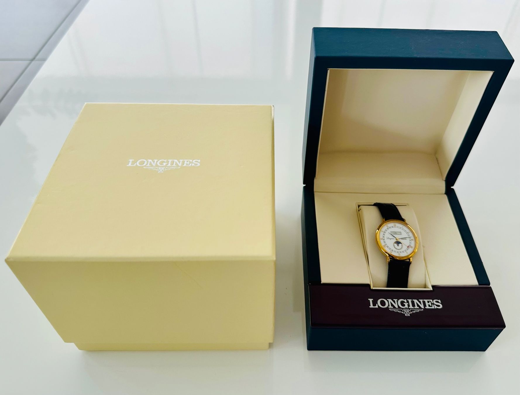 Longines Orologi: RARE : LONGINES CHARLESTON Triple Date MoonPhase FULL SET – Usato da Conthey venduto da advisia