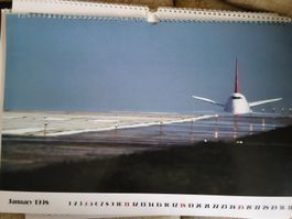 Jahreskalender mit Swissair flugzeugen 1998