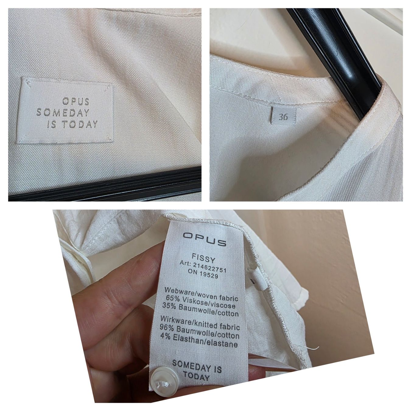 Opus Camicette: OPUS Bluse 38 Weiß Hemdbluse Stretch Business Elegant – Usato da Wald ZH venduto da CapLux 5