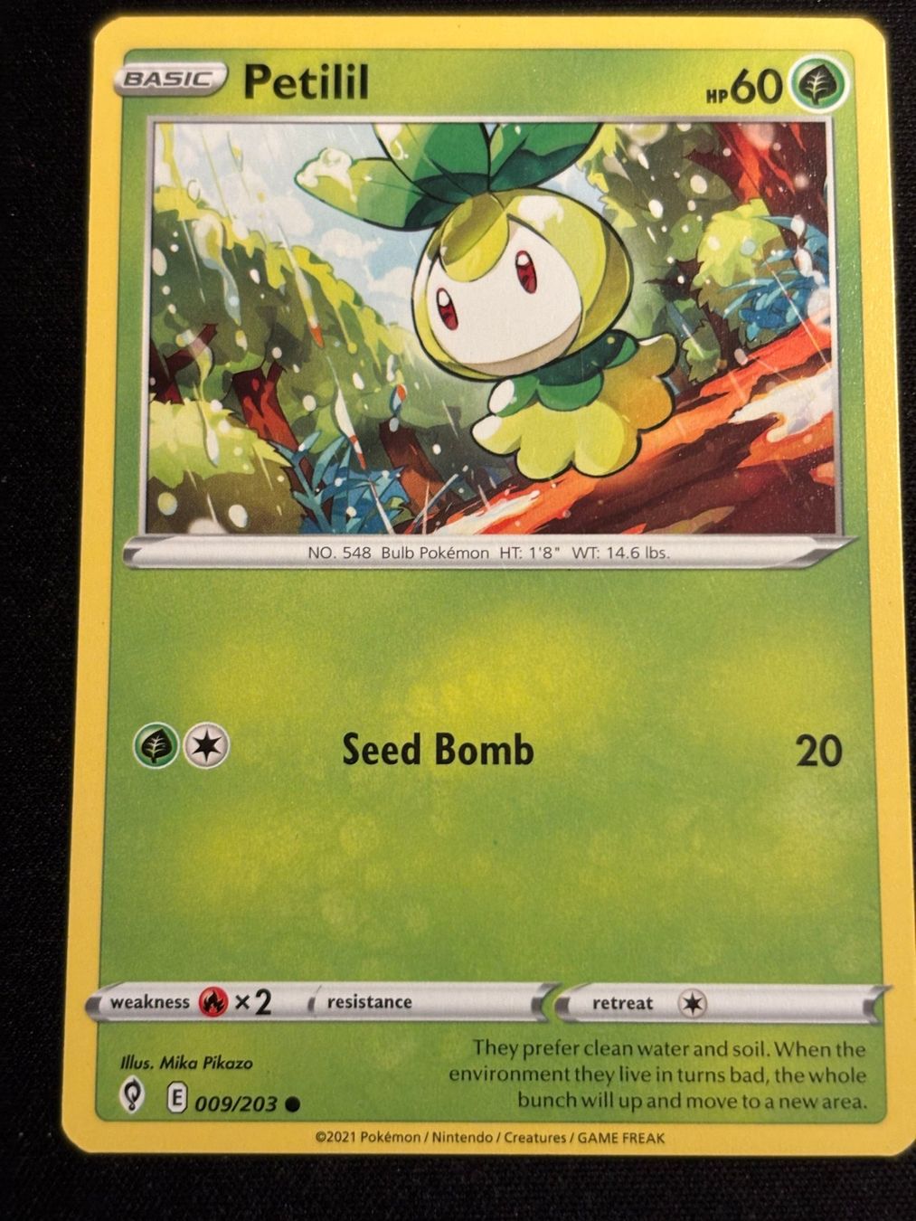 Pokémon Carte collezionabili: Pokemon Petilil - Evolving-Skies 9/203 - English – Usato da Bern venduto da Big_GS