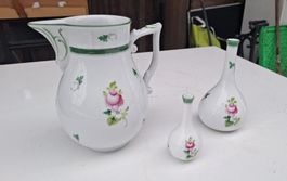 Herend Ungarn Krug und Vasen Set, Vintage, Blumendesign