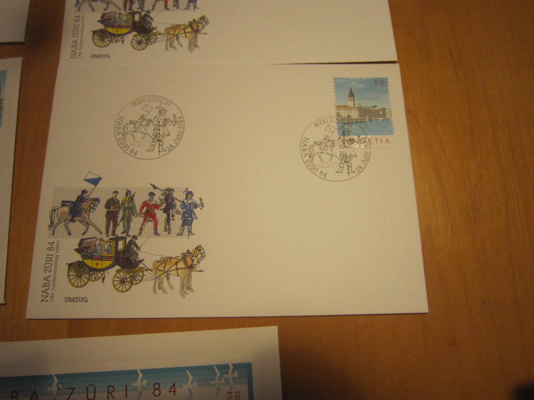 Alle Briefmarken: 1984 NABA Zürich verschiedene Variationen – Gebraucht aus Gordola von Polentaefung 1