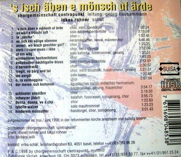 CD: Chorgemeinschaft Contrapunkt / Lukas Rohner – 'S Isch Äben E – Usato da St.Gallen venduto da jalamusic 1