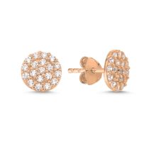 Ohrstecker rund flach pavé Zirkonia 925 Silber roségold 7mm