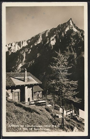 Cartoline postali: Kandersteg, Lötschenpass, Gasthaus Gf – Usato da Berlin venduto da bartko-reher