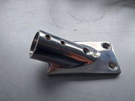 2x Relingsfuss neu Chrom poliert