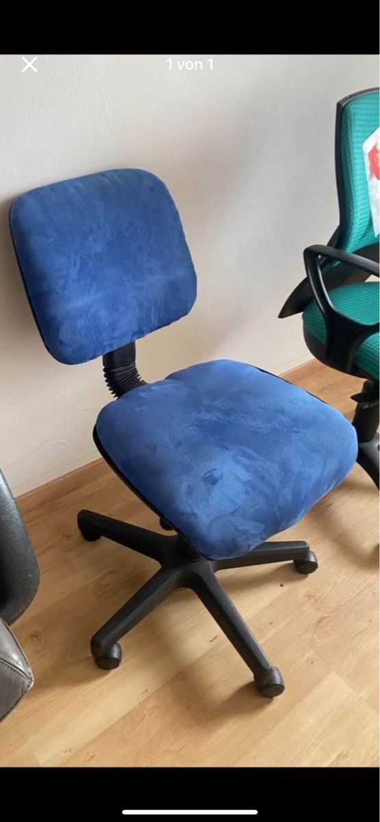 Stühle: Bürostuhl in blau stoff – Gebraucht aus Ettingen von inf_vhc7