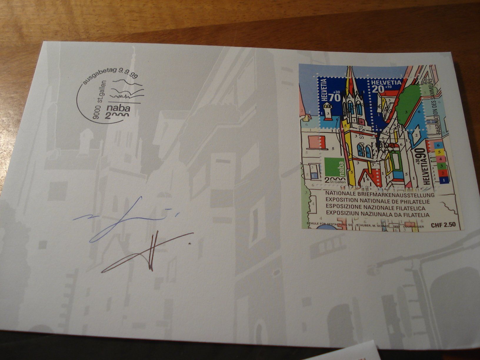 Alle Briefmarken: 4 Belege mit Block NABA St Gallen 2000 – Gebraucht aus Niederwil AG von morostahu