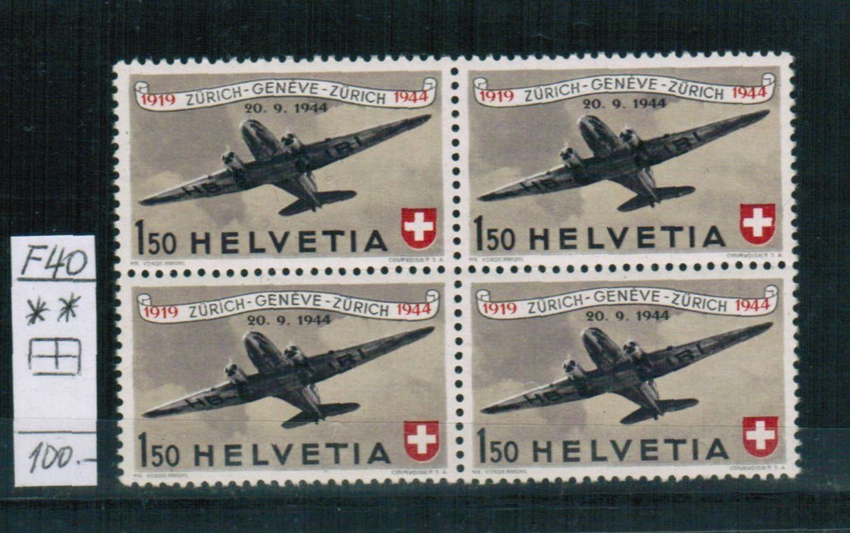 Alle Briefmarken: Flugpost - VB F40 ** postfrisch – Neu (gemäss Beschreibung) aus Bern von peri02