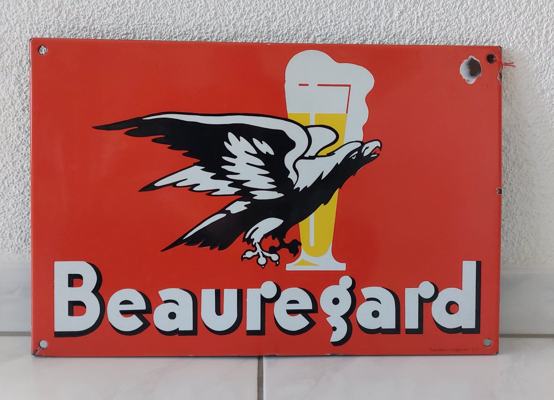 Cardinal Insegne: Emailschild Beauregard Bier Plaque émaillée – Usato da Schenkon venduto da TG10 6