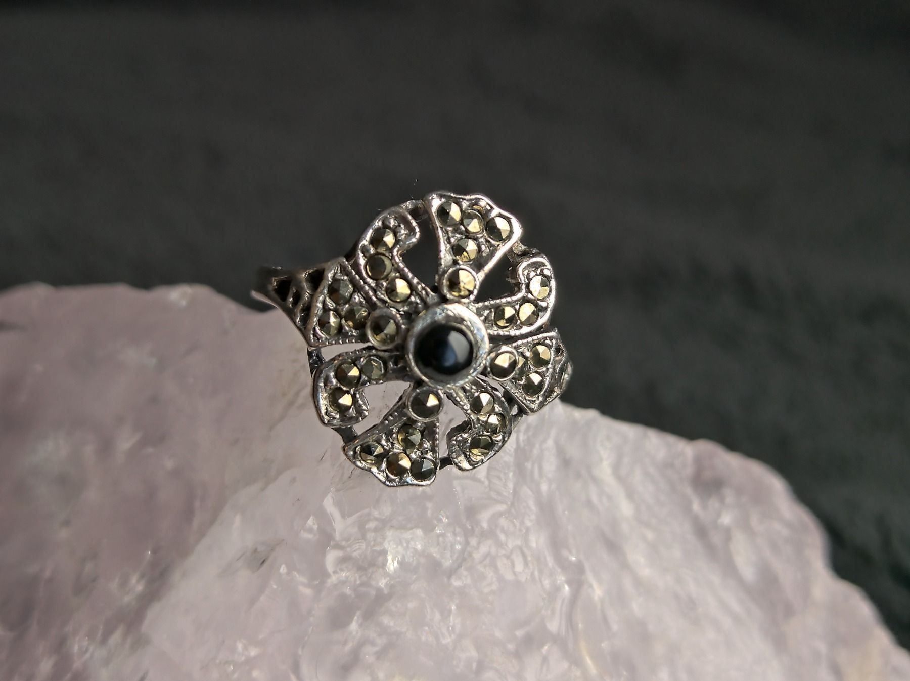 Anelli: Ring Silber 925 mit schwarzem Stein – Usato da Istighofen venduto da Ringparadies