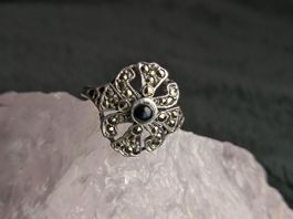 Ring Silber 925 mit schwarzem Stein