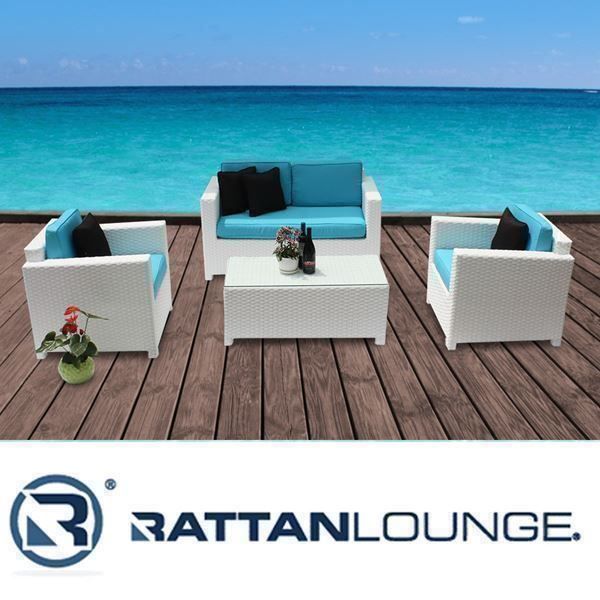Divani: Rattan Lounge - Rattan Sofa weiss – Nuovo e nell'imballaggio originale da Bern venduto da rattan-lounge 4