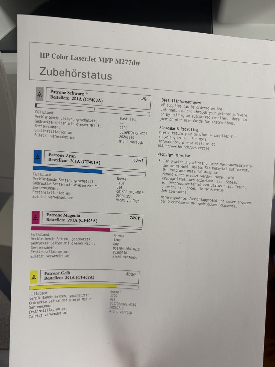 Hewlett Packard Drucker: HP Color LaserJet Pro MFP M277 dw – Gebraucht aus Schliern b. Köniz von yugioh_93 2