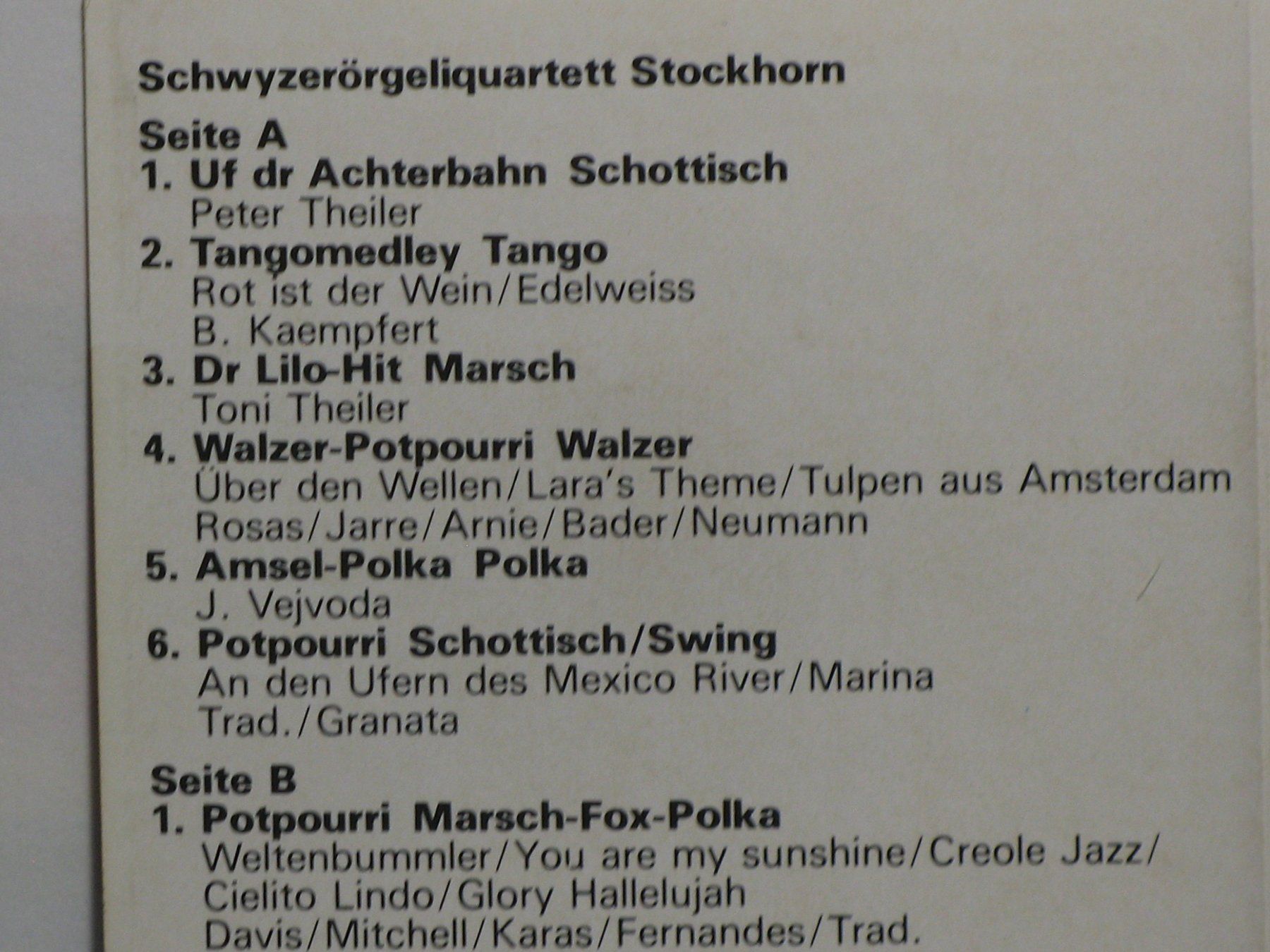 Musicassette: SCHWYZERöRGELIQUARTETT  STOCKHORN  "öppis anders" – Usato da Langnau i. E. venduto da mar_hw58 1