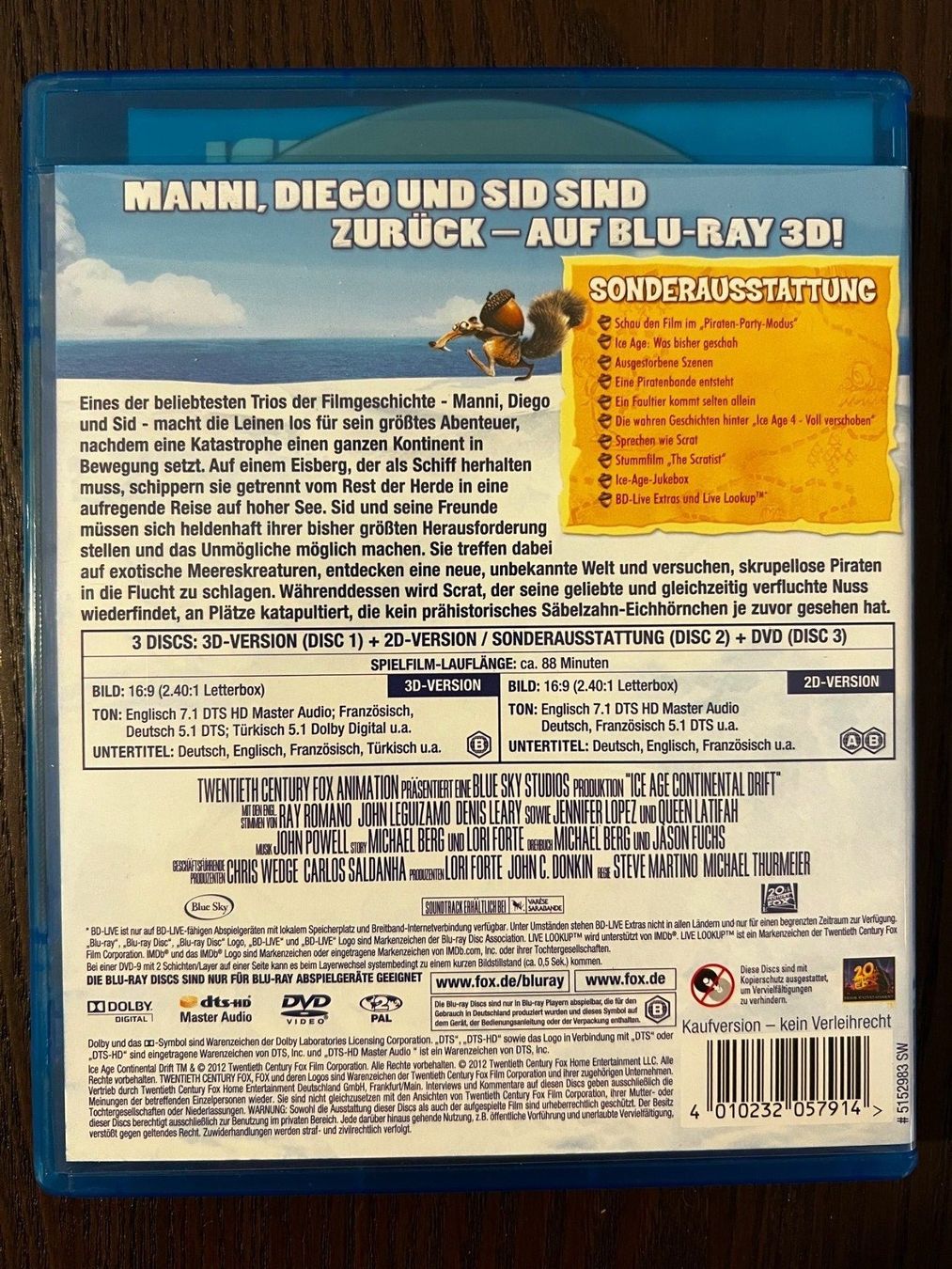 Tutti i DVDs: Ice Age 4 3D – Usato da Zürich venduto da Blu-ray_ZH 1