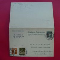 1921: Doppelkarte + Rasierklingen-Stempel: BERN-OHIO (USA)
