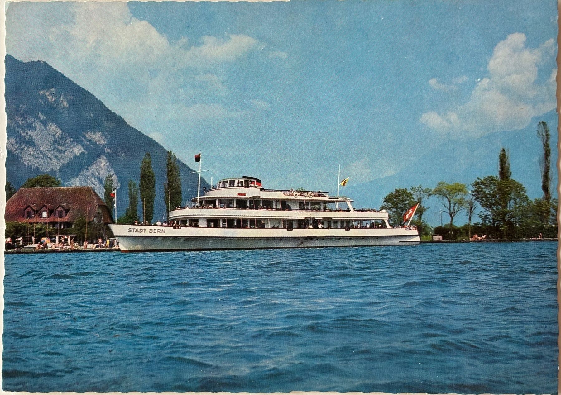 Cartoline postali: Bern-Lötschberg-Simplon-Bahn, MS Stadt Bern, Thunersee – Usato da Frauenfeld venduto da Merk52