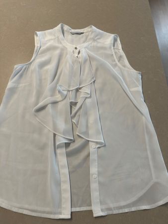 H&M Chiffon Bluse Weiss Gr. M elegant