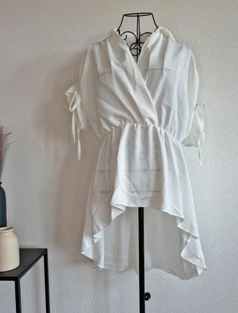 NEU Sommerbluse Vokuhila cremevanille leicht Grösse 34/36/38