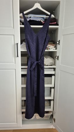 Dunkelblaues Sommerkleid von Karavan mit Muster, Gr. S/M wie