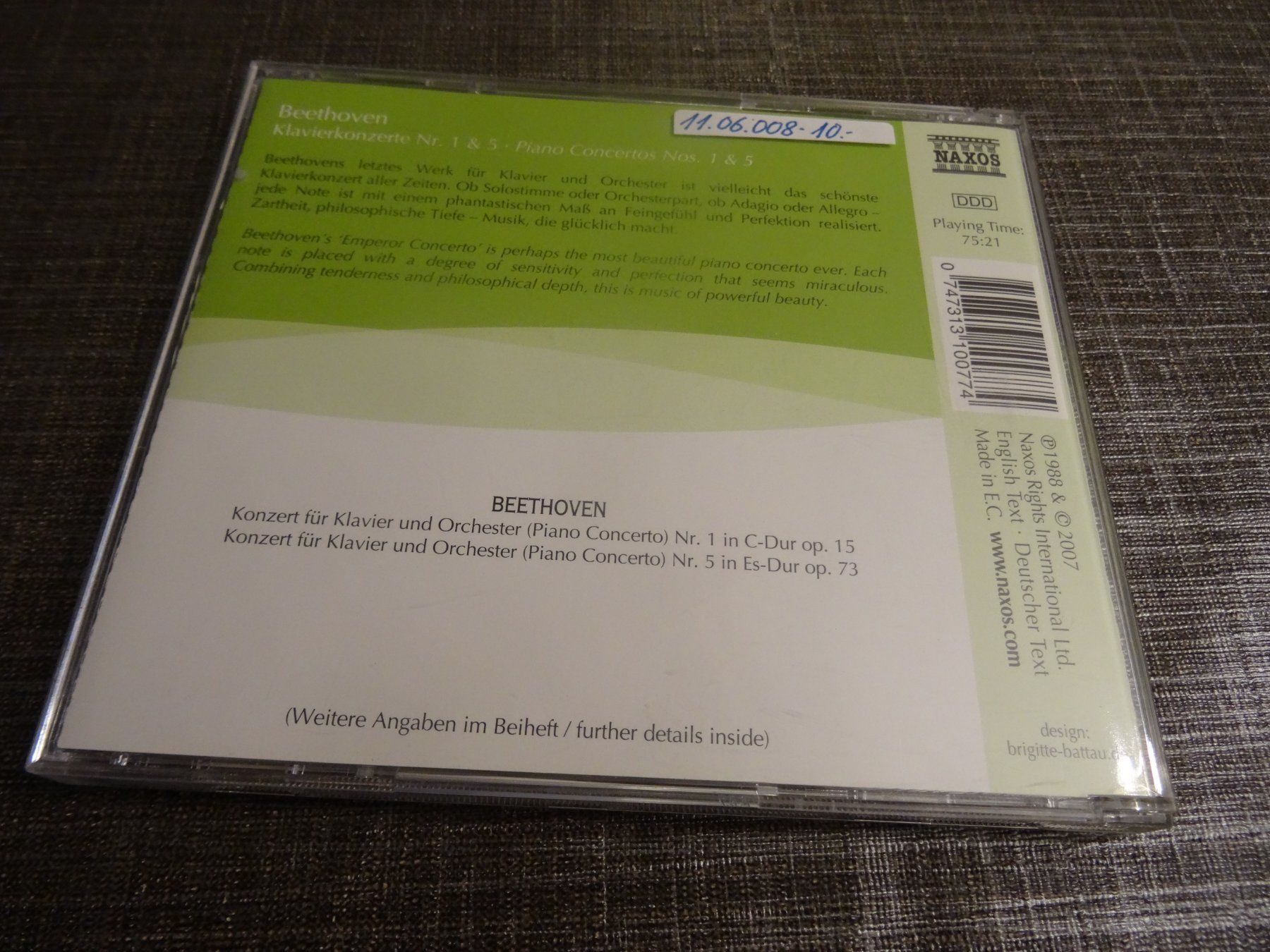 CD: Beethoven - Klavierkonzerte Nr. 1 & 5 CD – Usato da Olten venduto da Disc-Ausverkauf 1