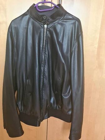 Blouson cuir homme bally, style aviateur, noir, taille L
