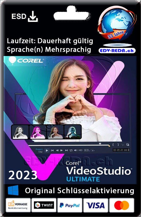 CorelDRAW Software: Corel VideoStudio 2023 Ultimate kein ABO Dauer Lizenz – Nuovo (secondo la descrizione) da Langenthal venduto da Reda