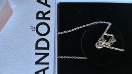 Pandora Kette Herz Symbol mit Stein in Silber Roségold