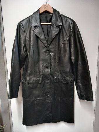 Damen Ledermantel mia linea Gr.M schwarz