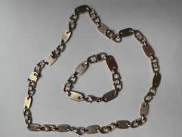 585 Gold Plattenkette  + Armaband massiv