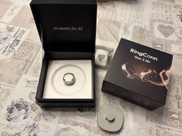 RingConn Gen 2 Air – Smart Ring, Grösse 08, Galaxy Silver