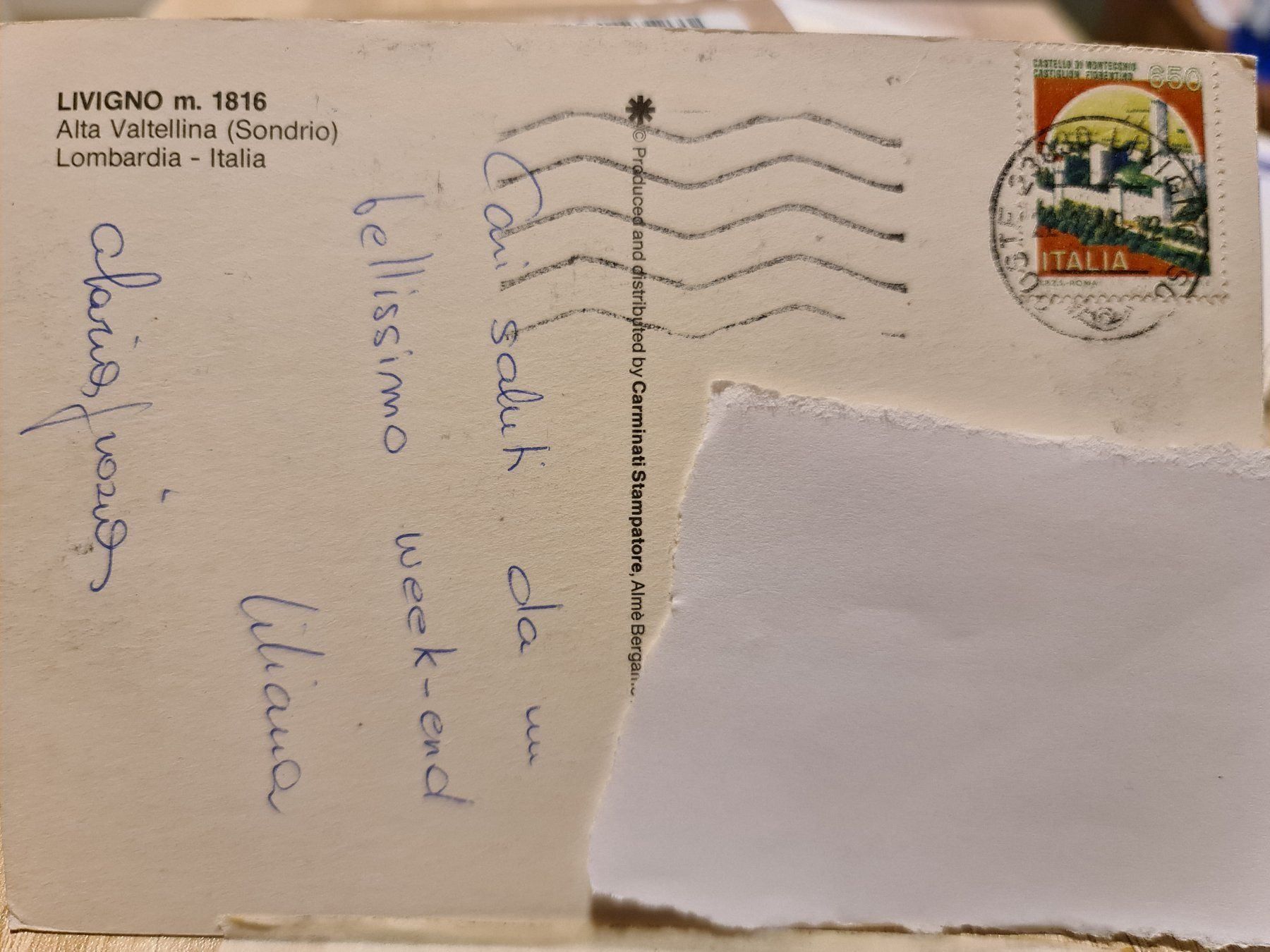 Cartoline postali: Ansichtskarte Livigno Italien – Usato da Dintikon venduto da Vexi 1