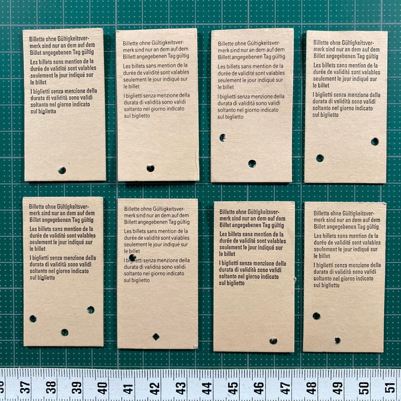 Tickets: Aarberg, 8 Edmonsonsche Karton Billette, 1984, SBB, Bahn – Gebraucht aus Lenzburg von fh1 1