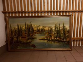 Sehr grosses Ölgemälde auf Leinwand