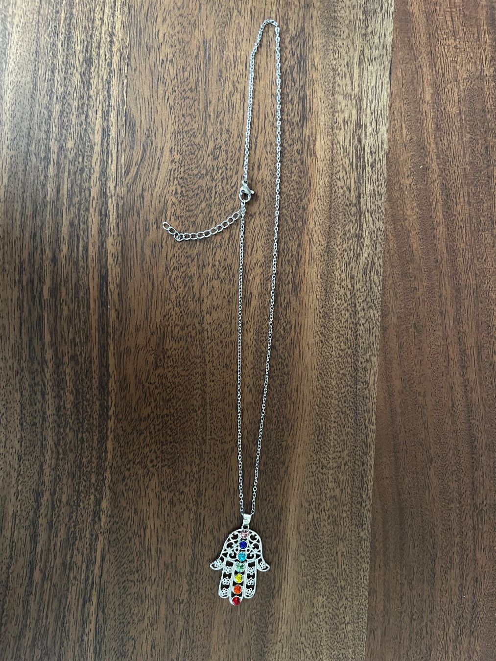 Ciondoli: Hamsa Kette mit Chakra Steinen – Nuovo e nell'imballaggio originale da Gams venduto da Mariawicca 7