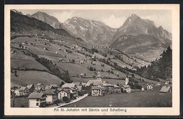 Alt St. Johann, Ort mit Säntis und Scha