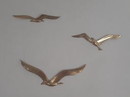 3 x Vögel aus Messing , USA , Vintage , mid century , Eames