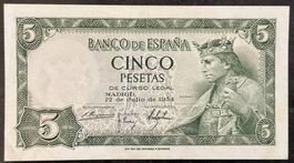 Spanien 5 Pesetas 1954 - Historische Banknote für Sammler