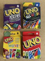 UNO Kartenspiel Set 4 Stk. Flip, All Wild, Junior, Classic