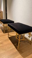 Elegante Designer Hocker, Goldfarben, Schwarz Samt, Top! ...